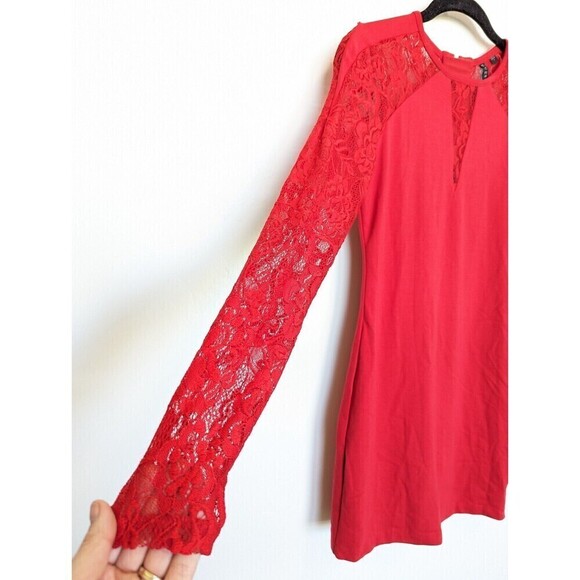 Guess Los Angeles Red Lace Bodycon Dress Small - Picture 4 of 14